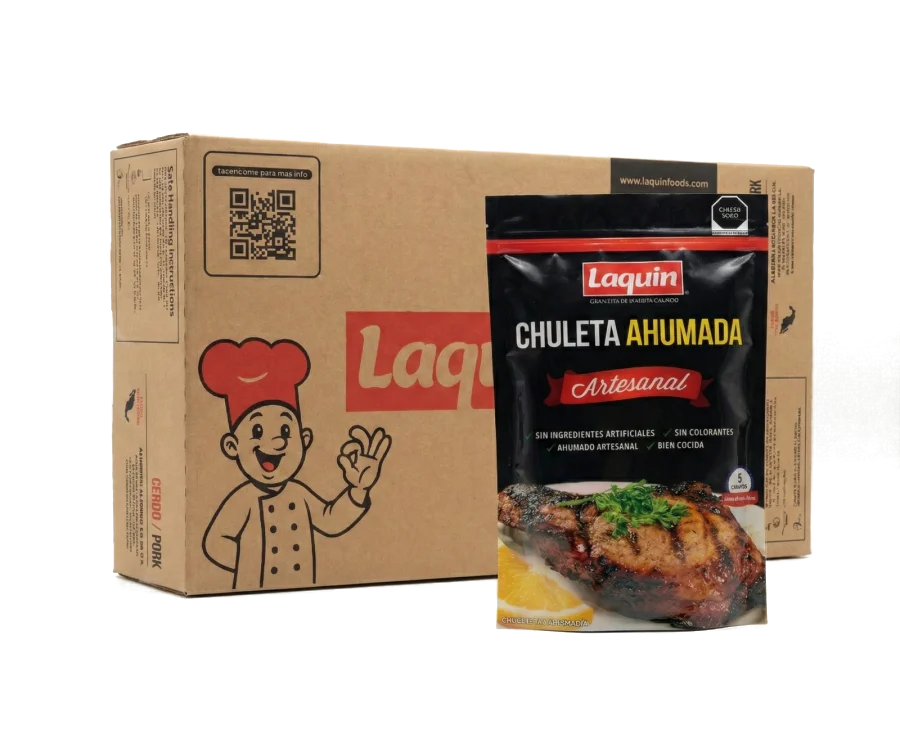 Chuleta ahumada Laquin Foods en presentación de 500 g Chuleta ahumada Laquin Foods en presentación de 500 g